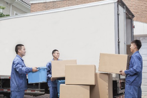 Packed moving boxes ready for transport during a Lambeth house removal
