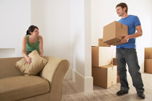 Local moving truck loading furniture in Lambeth